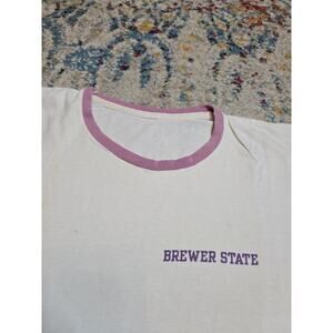 Vintage 70s Brewer State Junior College Bevill State Alabama Ringer T-Shirt Sz S